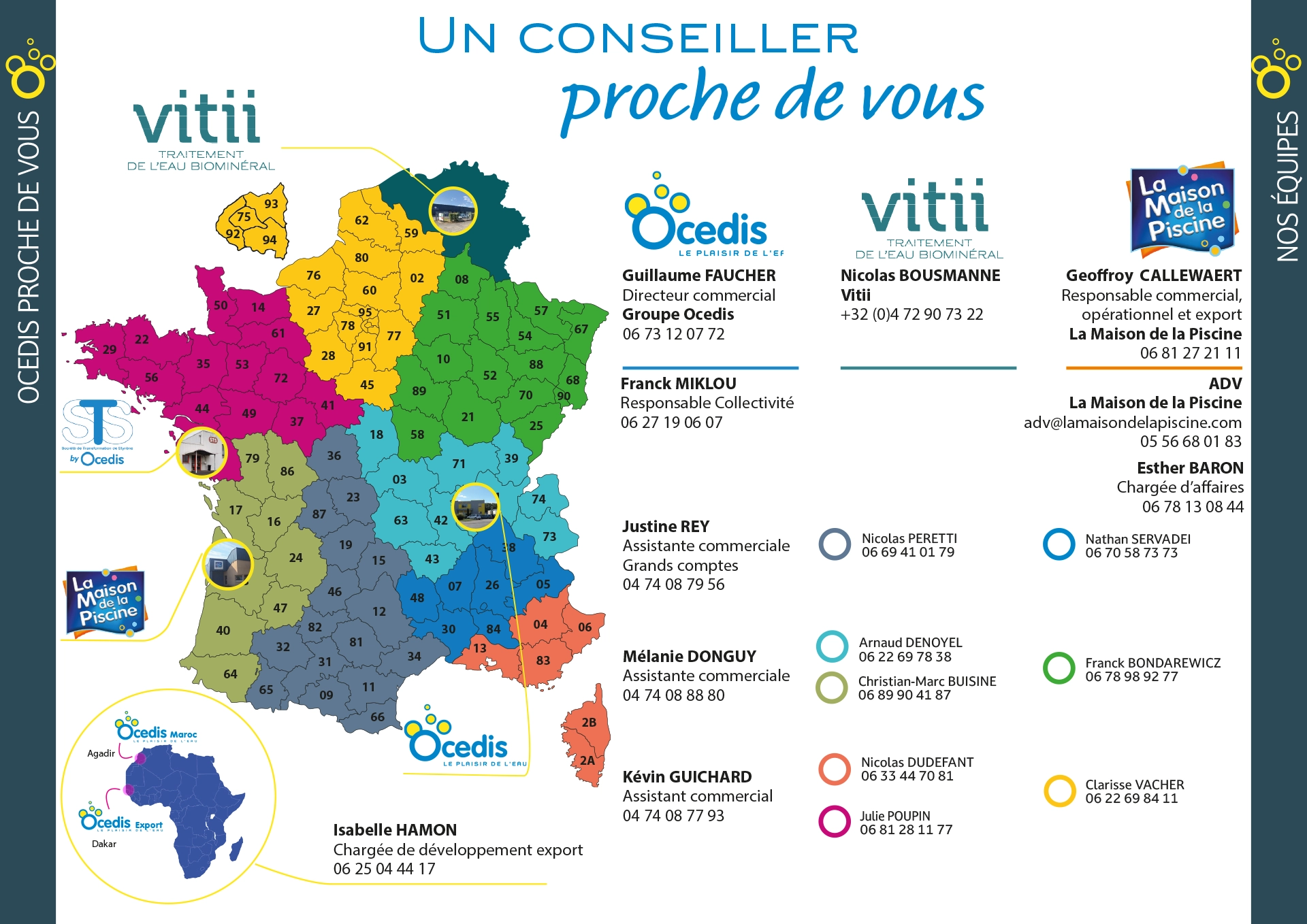 Carte de France des commerciaux Ocedis 2025